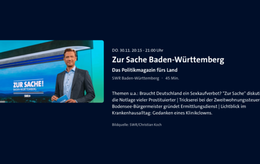 Screenshot des Fernseh-Beitrags "zur Sache" Baden-Württemberg