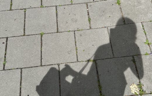 Schatten von Jay auf Asphalt