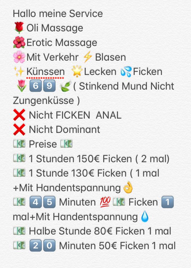 Screenshot einer Service- und Extras Liste
